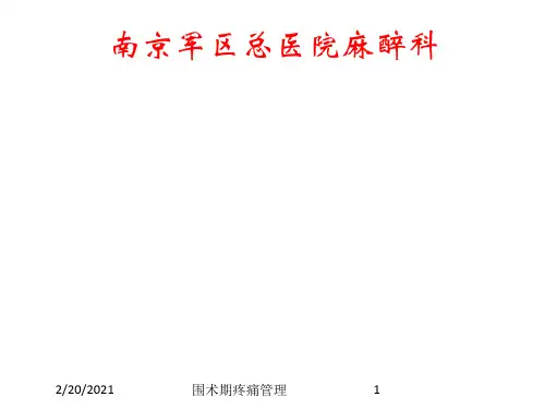 围术期疼痛管理课件