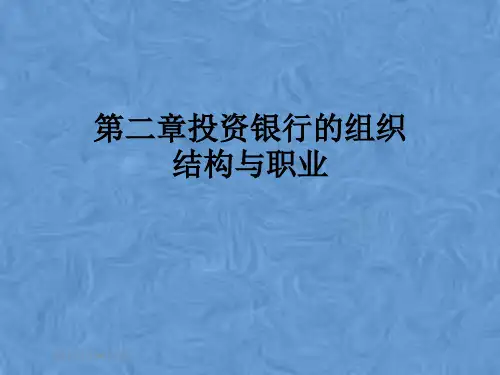 第二章投资银行的组织结构与职业
