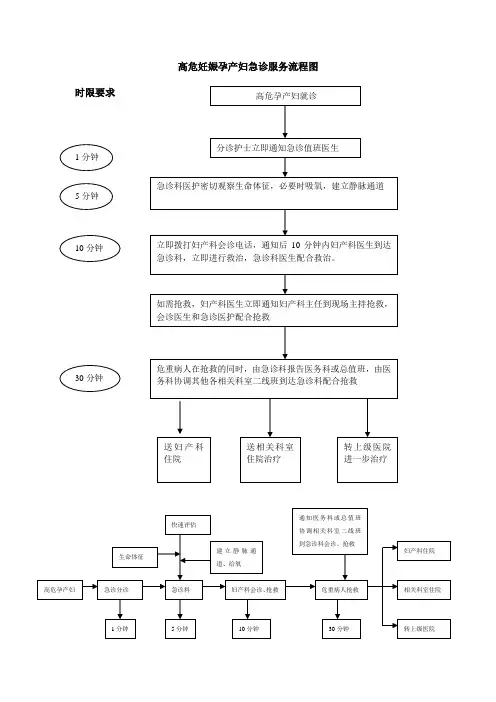 高危妊娠孕产妇急诊流程图