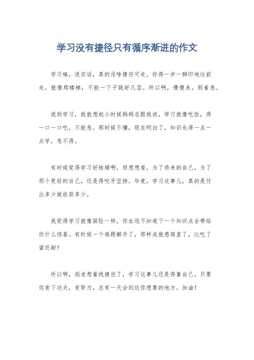 学习没有捷径只有循序渐进的作文
