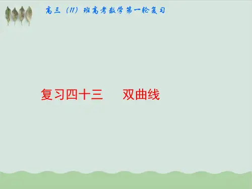 高考理科数学一轮复习双曲线PPT教学课件(推荐)