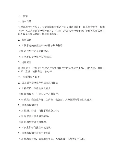 沼气安全生产应急预案方案