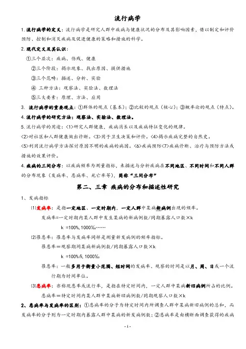 流行病学总结