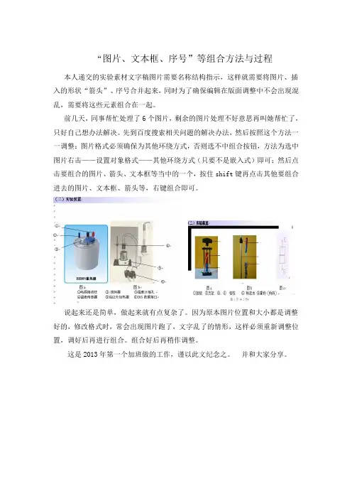 “图片、文本框、序号”等组合方法与过程