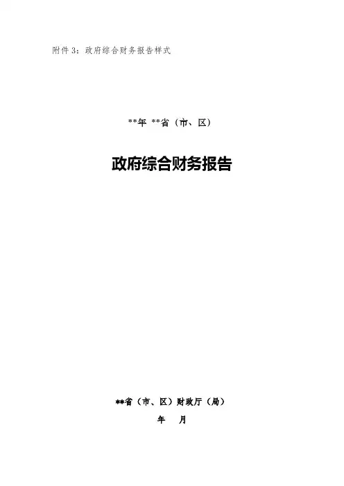 2016年度政府综合财务报告样式