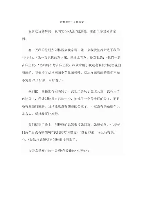 我最喜爱小天地作文