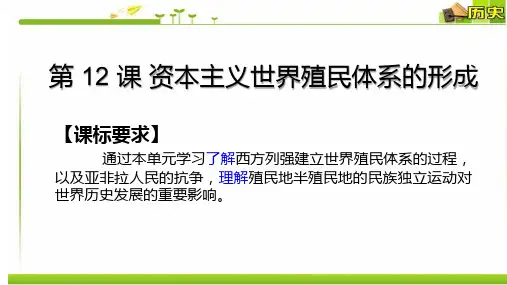 人教统编版高中历史必修中外历史纲要下第12课资本主义世界殖民体系的形成