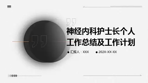 神经内科护士长个人工作总结及工作计划PPT