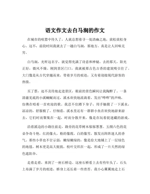语文作文去白马涧的作文