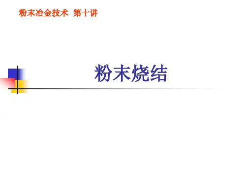 粉末冶金 第十讲 粉末烧结