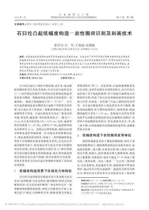 石臼坨凸起低幅度构造_岩性圈闭识别及刻画技术
