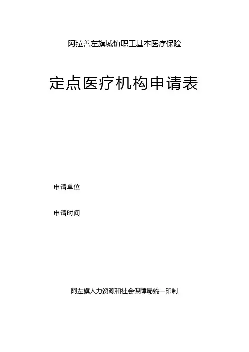 定点医疗机构申请表