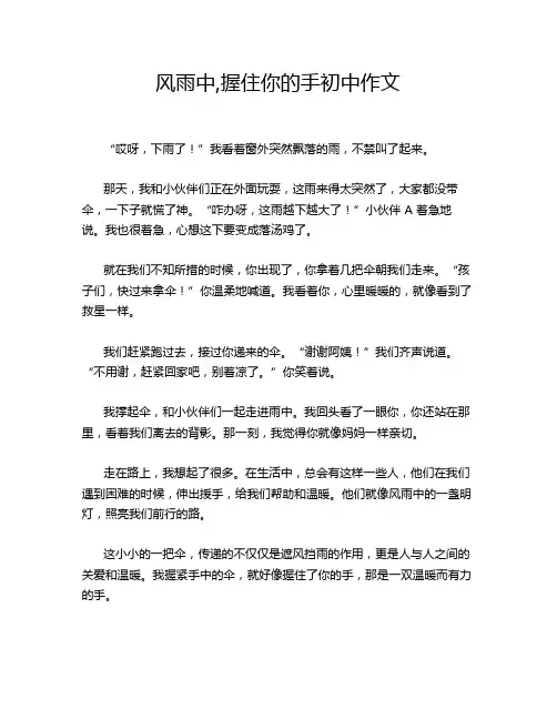 风雨中,握住你的手初中作文