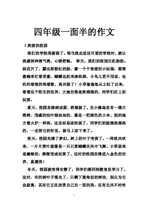 四年级一面半的作文