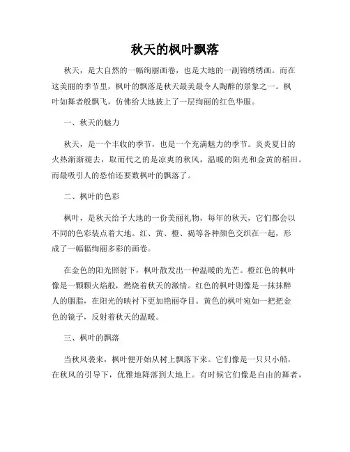 秋天的枫叶飘落