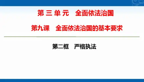 2020-2021学年新教材部编版政治必修3课件-第九课-全面依法治国的基本要求-第二框-严格执法