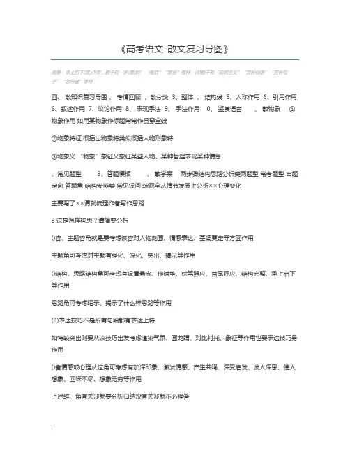 高考语文-散文复习导图