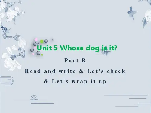 五年级下册英语Unit 5 Whose dog is it B Read and write