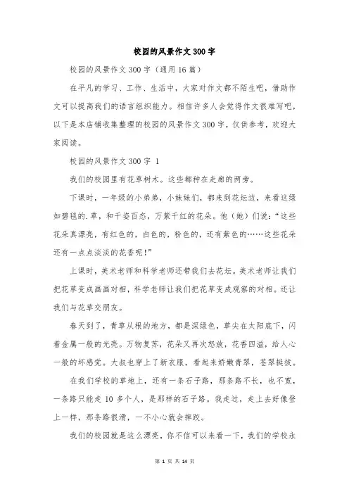 校园的风景作文300字