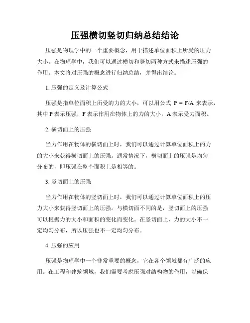 压强横切竖切归纳总结结论