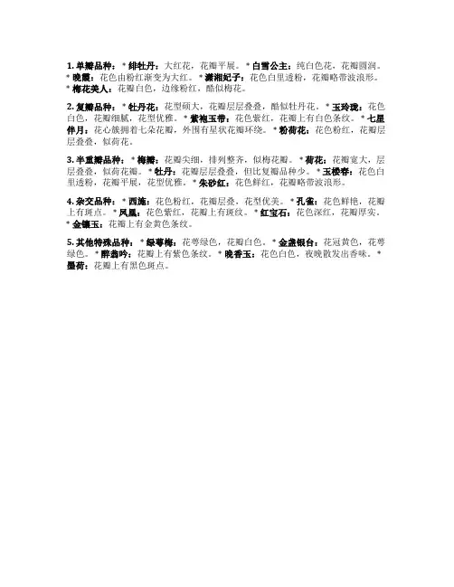 茶花树的品种分类