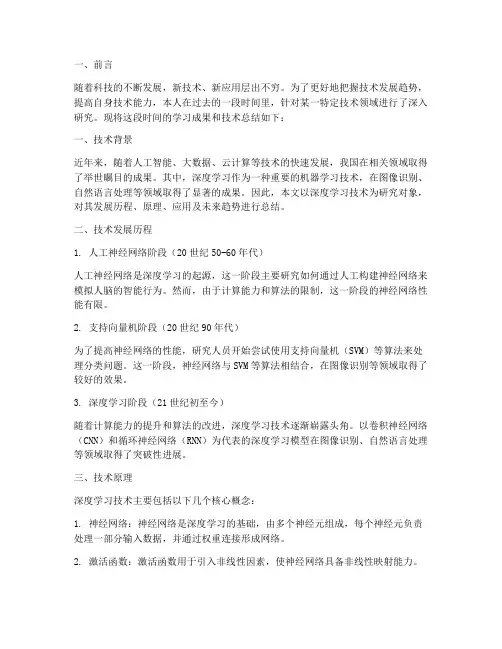 专题技术总结范文