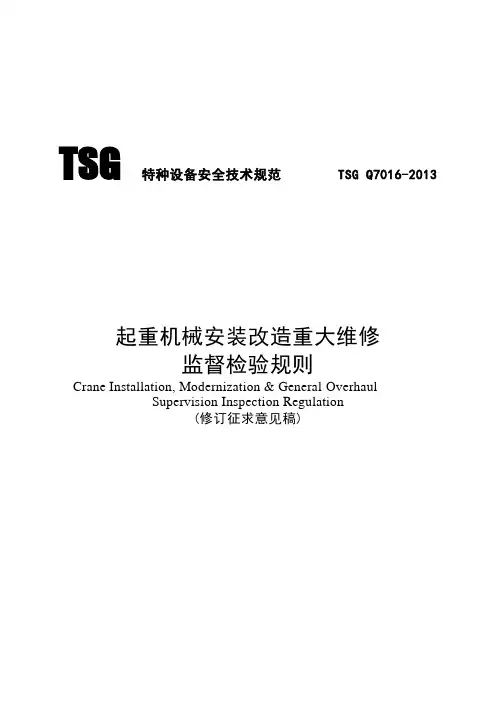 TSG特种设备安全技术规范TSGQ7016-2013