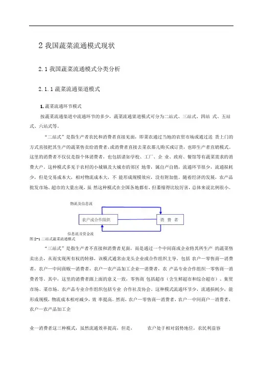 我国蔬菜流通模式现状