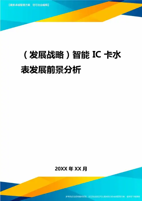 2020年(发展战略)智能IC卡水表发展前景分析