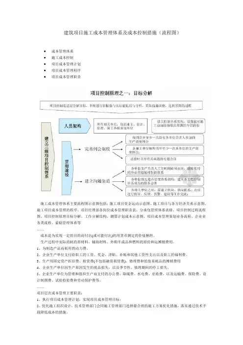 建筑项目施工成本管理体系及成本控制措施(流程图)