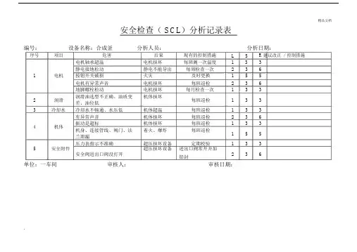 安全检查SCL分析记录范文表.doc