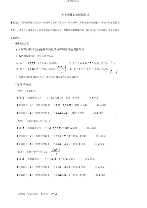 找规律总结