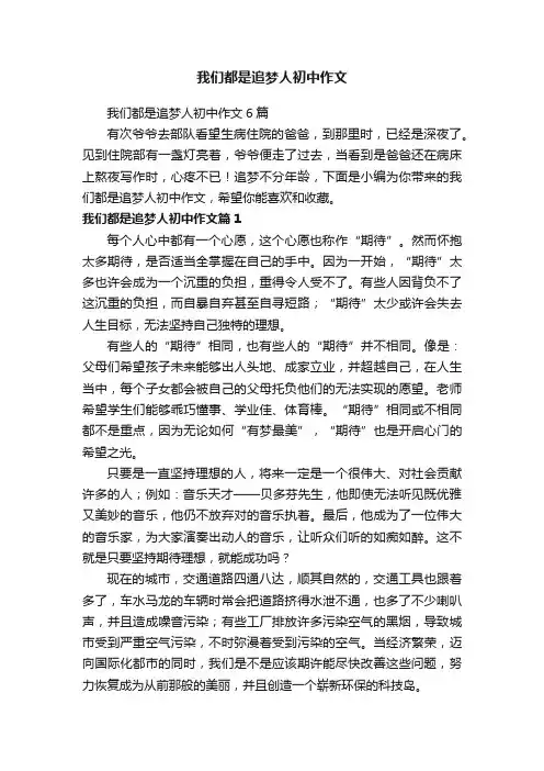 我们都是追梦人初中作文