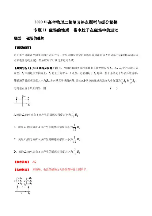 专题11 磁场的性质  带电粒子在磁场中的运动-2020年高考物理二轮复习热点题型与提分秘籍(解析版)