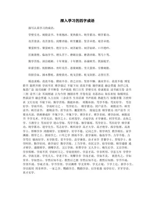 深入学习的四字成语