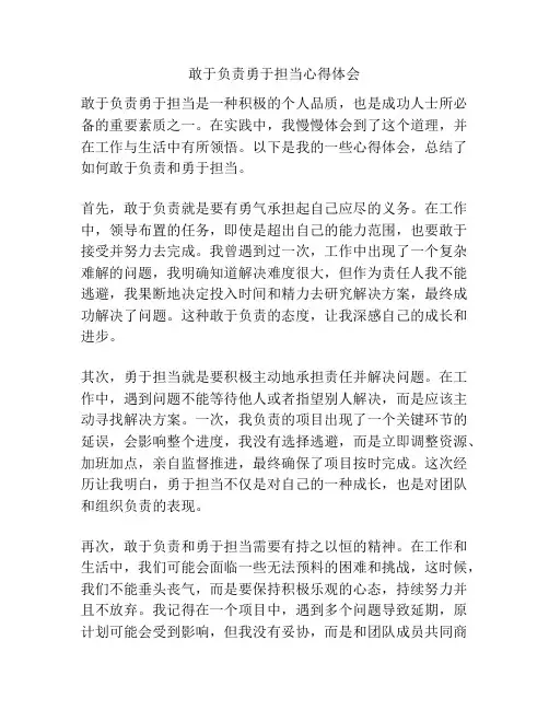 敢于负责勇于担当心得体会