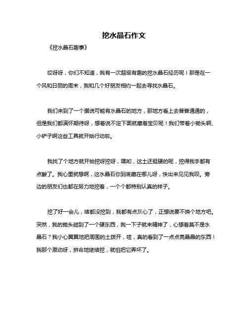 挖水晶石作文