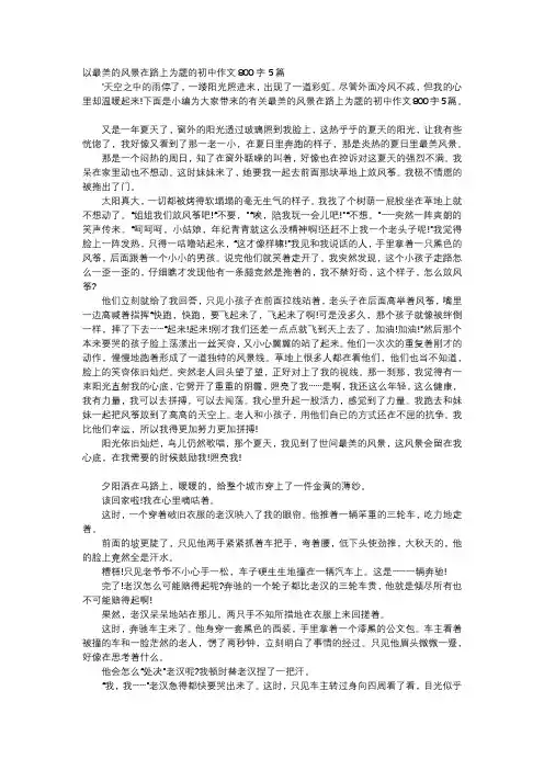 初中作文-以最美的风景在路上为题的初中作文800字5篇