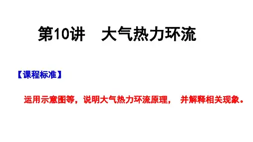 2024届高考地理一轮复习课件第10讲 大气热力环流