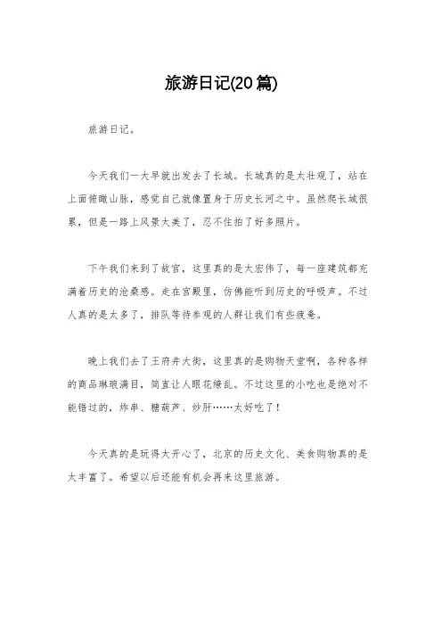 旅游日记(20篇)