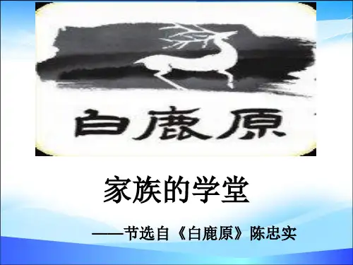 人教版高中语文选修“中国小说欣赏”第五单元第10课《白鹿原之家族的学堂》优秀课件(25张)(共25张PPT)