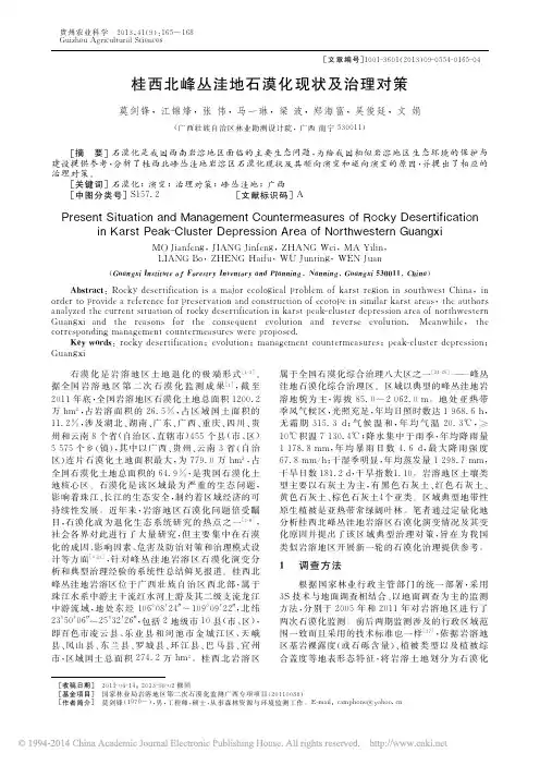 桂西北峰丛洼地石漠化现状