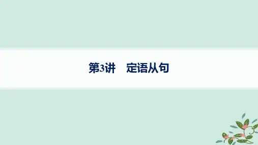高考英语一轮总复习语法专题突破专题3第3讲定语从句课件外研版
