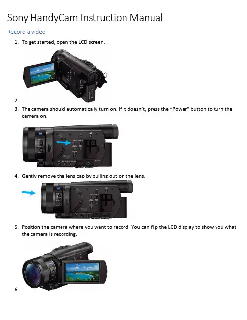 Sony HandyCam录像机使用说明书