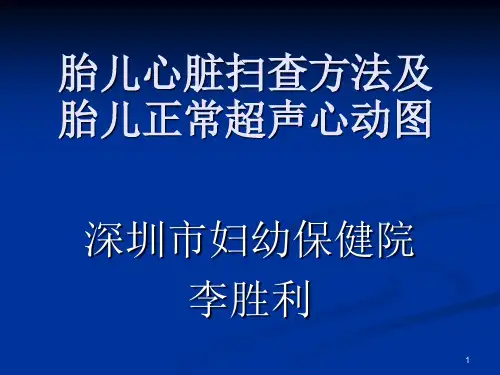 胎儿心脏扫查方法PPT参考幻灯片