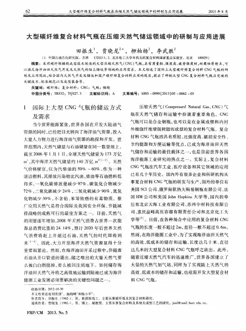 大型碳纤维复合材料气瓶在压缩天然气储运领域中的研制与应用进展