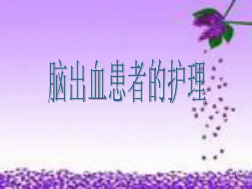 脑出血患者的护理ppt课件