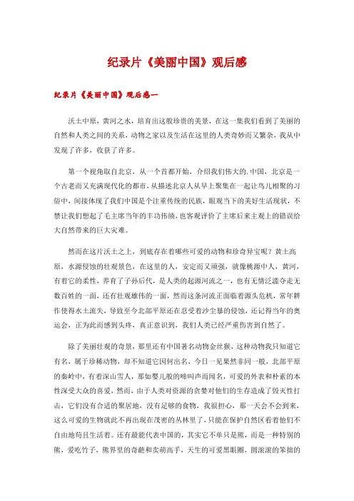 纪录片《美丽中国》观后感