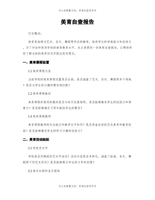 美育自查报告