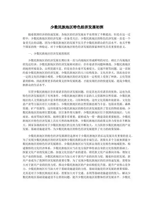 少数民族地区特色经济发展初探